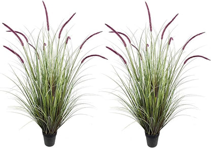 Artificial Plant 47in(2pack) Tall Artificial Grass Plant,Faux Plants Indoor Home Decorative Artificial Plants & Flowers in Pot Fake Plant, House Plant Indoor