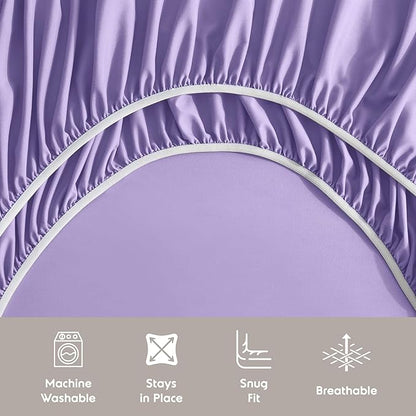 Nestl King Sheet Set - Luxury 1800 Ultra-Soft Microfiber King Bed Sheets - Double Brushed - Deep Pockets - Easy Fit - 4 Piece Set - Bedding Sheets & Pillowcases (King, Lavender)
