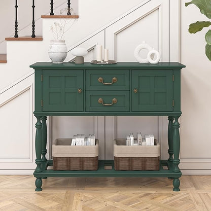 Console Table with Drawers, Vintage Entryway Tables with Storage and Shelf, Hallway Table with Turned Legs, Narrow Behind Couch Sofa Table for Entryway, Hallway, Living Room