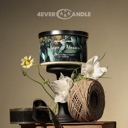 4EVER Scented Candles | 4-Wick 18oz Soy Wax Candle | Up to 50Hrs Clean Burn | Aromatherapy Candles for Home Scented | Gifts for Women & Mom, Sage & Moss