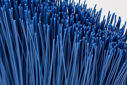 SPARTA 41083EC14 Plastic Color Coded Broom, Unflagged Bristles, Long Broom With Angled Head For Small Debris Cleaning, 56 Inches, Blue, (Pack of 12)