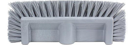 SPARTA Multi-Level Tile Scrub Brush 12" Wide Brush Head, Heavy-Duty Tile Cleaning Brush with End Bristles for Commercial Tiles, Tubs and Floor, Plastic, 12 Inches, Gray