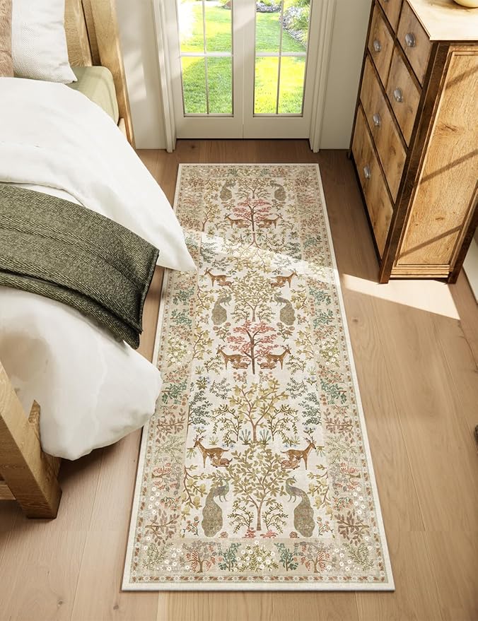 Runner Rug Washable Kitchen Runner: 2'x 6' Hallway Runner Rugs Stain Resistant Non Slip Low Pile Soft Carpet Runner Rugs for Entryway Hallways Bedroom Indoor Laundry Room Farmhouse