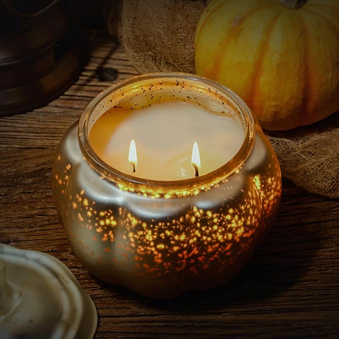 Scented Candles for Home Decoration - Aromatherapy Candles - Pumpkin Shaped - Cranberry Pumpkin | Thanksgiving Candle Gift Natural Soy Wax Candles