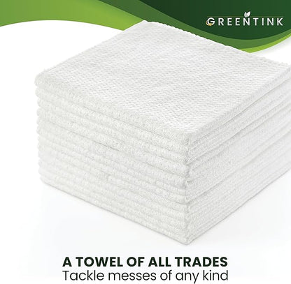 Eco-Friendly Reusable Dish Cloth Set – 10-Pk Multipurpose Kitchen Cleaning Cloth Made from Recycled Materials – Absorbent, Dish Towels & Non-Scratch Cleaning Rags, 12x12 in.