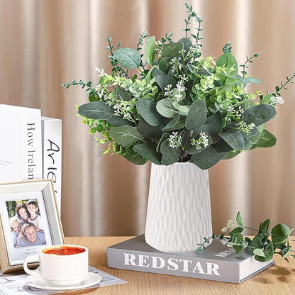 Eucalyptus Leaves Stems 30 PCS, 4 Kinds Mixed Artificial Greenery Stems for Wedding Decor Vase Floral Arrangement Centerpiece
