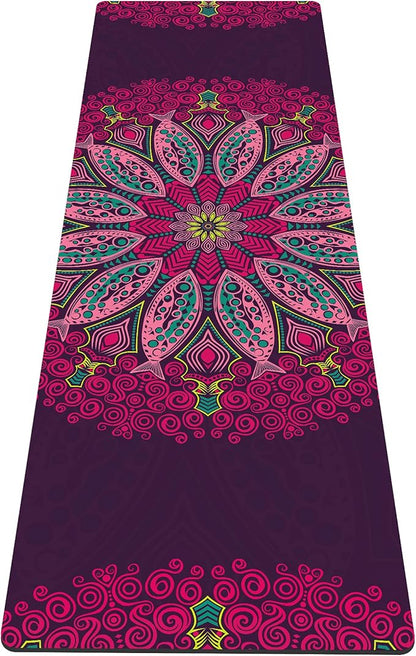 nuveti Yoga Mat Print Extra Thick TPE Non Slip Fitness Exercise Mat with Carrying Bag,72"x24" Extra Thick 6MM Exercise & Workout Mat for Yoga, Pilates Fitness and Floor Exercises