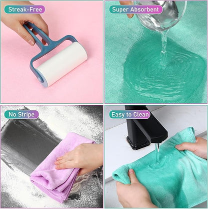 Newwiee 6 Pcs Extra Large Microfiber Cleaning Cloth 30" x 20" Washable Reusable Microfiber Towel Streak Free Lint Free Cloth for Cleaning Home Glass Office Window Bathrooms (Pastel Colors)