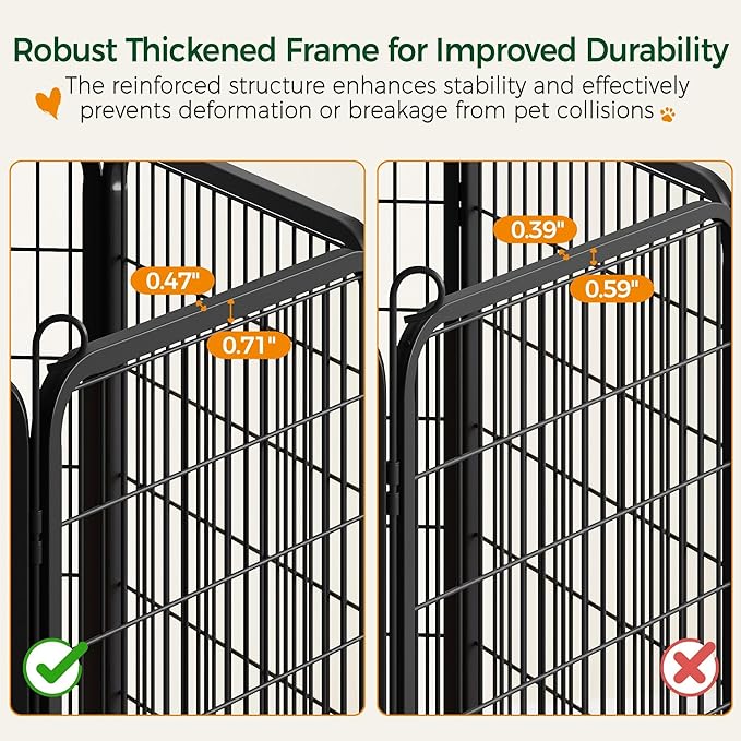 Yaheetech Dog Playpen Outdoor, 40 inch 8 Panels Dog Pen Indoor Heavy Duty Puppy Exercise Pen Metal Pet Fence for RV Camping/Yard/Garden