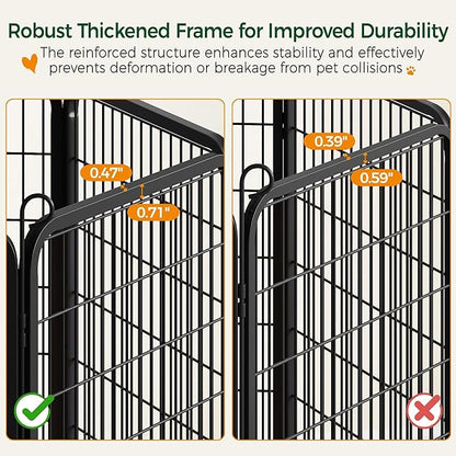 Yaheetech Dog Playpen Outdoor, 24 inch 24 Panels Dog Pen Indoor Heavy Duty Puppy Exercise Pen Metal Pet Fence for RV Camping/Yard/Garden