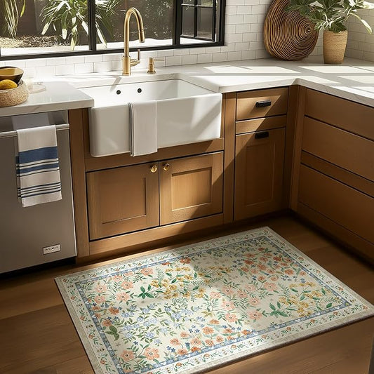 Machine Washable Area Rugs for Entryway: Door Mat Indoor Entrance 2x3 Small Throw Rug Non-Slip Low Pile Kitchen Rug for Front Door Indoor Entrance Entry Bedside Living Room