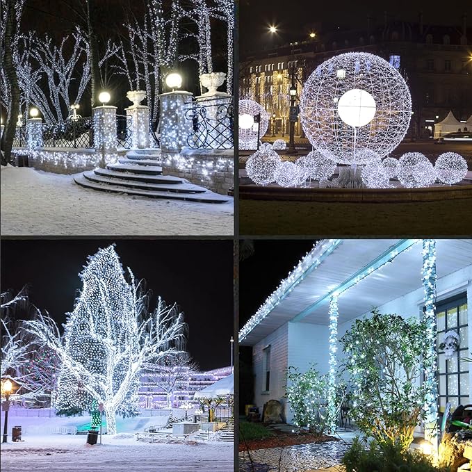 1200LED (24pk of 50L) String Lights, LED Christmas Lights, 6" SPACING,Green Wire, White