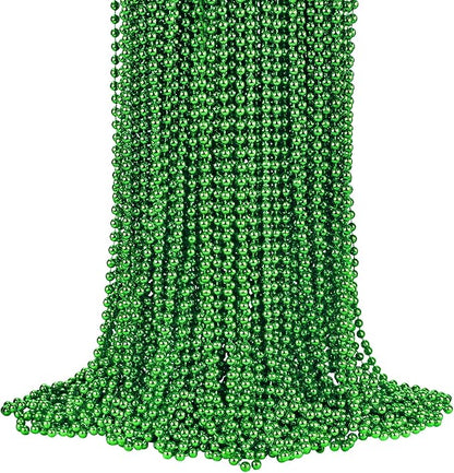 72 PCS St. Patricks Day Beads Necklace, Christmas Bead Necklaces, Green Mardi Gras Beads, 33 Inch Green Bead Necklaces for Mardi Gras St. Patricks Day Day Christmas Festive Events, Party Favors