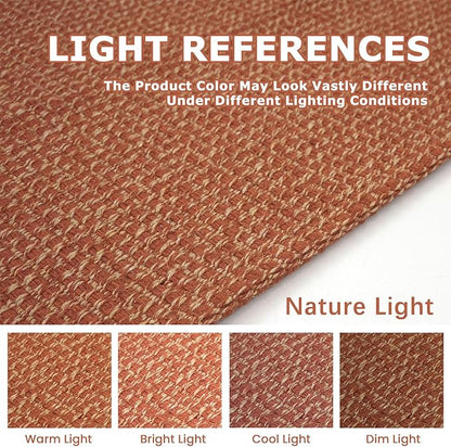 KOZYFLY Runners for Hallways 2x7 ft Washable Kitchen Runner Non Slip Rubber Backed Hall Runners Cotton Entryway Runner Rugs Floor Carpet for Indoor Backdoor Bedroom Kitchen, Orange/Tan