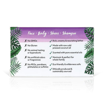 "Coco Fiji Soap Bar for Face and Body Infused With Organic Coconut Oil, Lavender Essential Oil, Natural Soap for Moisturizing & Pore Purifying Skin, 7 oz, Pack Of 3 "
