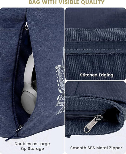 Gonex Yoga Mat Bag, Large Tote Bag with Multi Pockets for Women Men, Canvas Mat Carrier, Full Zipper Easy Access for Pilates Gym Travel