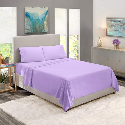 Nestl Full Sheet Set - Luxury 1800 Ultra-Soft Microfiber Full Bed Sheets - Double Brushed - Deep Pockets - Easy Fit - 4 Piece Set - Bedding Sheets & Pillowcases (Full, Lavender)
