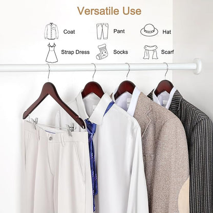 TOPIA HANGER Wooden Suit Hangers with Adjustable Metal Clips (10 Pack), Solid Wood Clothes Hangers, 360° Swivel Hook, Premium Pants Hangers for Clothes Coat, Jeans, Blouse- Cherry CT28M