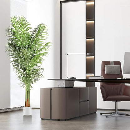 Artificial Palm Tree 7.2Ft Tall Large Fake Plant Indoor Decorative Faux Silk Green Potted Plants for Office Living Room Outdoor Home Decor (2 Pack)