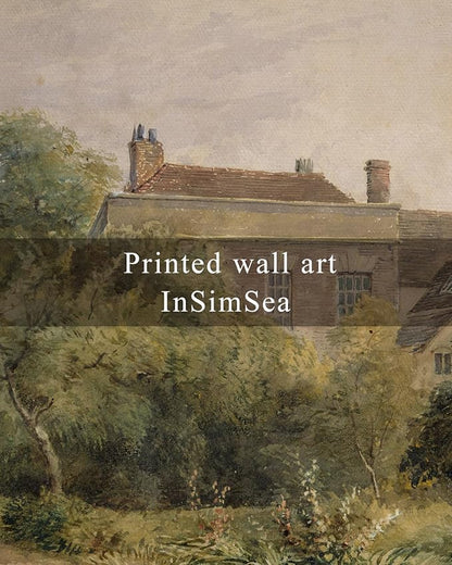 InSimSea Framed Canvas Wall Art Vintage Decor, Home Decor Classical Scenery Landscape Cottage Paintings Prints, Large Prints Artwork, Wall Decorations for Living Room Bathroom, 24"x36"