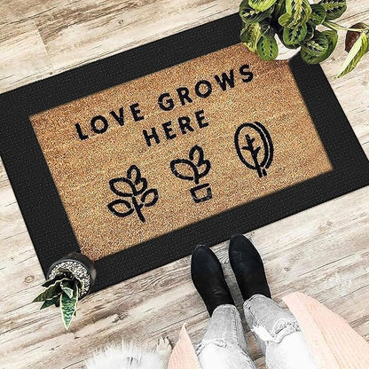 EARTHALL Woven Area Rug 2x3 Ft Washable Rugs for Entryway Braided Non Slip Throw Rugs Door Mat Indoor Outdoor Entrance Small Cotton Woven Carpet for Kitchen Foyer Front Door, Black/Grey