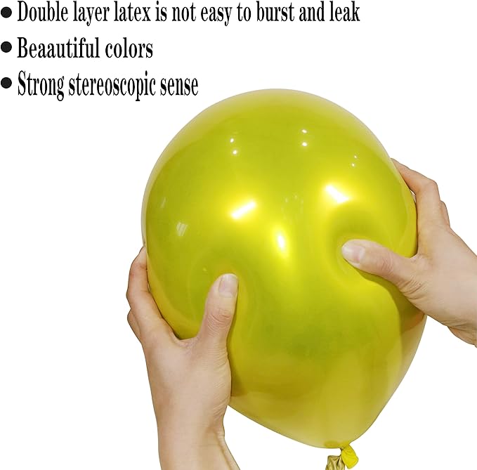 Metallic colored balloons 50 pcs 10 inch multicolor balloons Double layer colorful balloons are more durable suitable for wedding birthday party balloon decoration