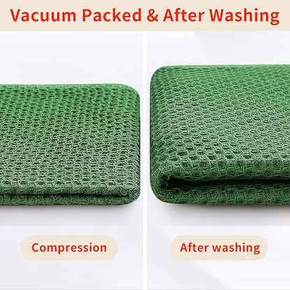 Homaxy 100% Cotton Waffle Weave Kitchen Dish Cloths, Ultra Soft Absorbent Quick Drying Dish Towels, 12 x 12 Inches, 12-Pack, Grass Green