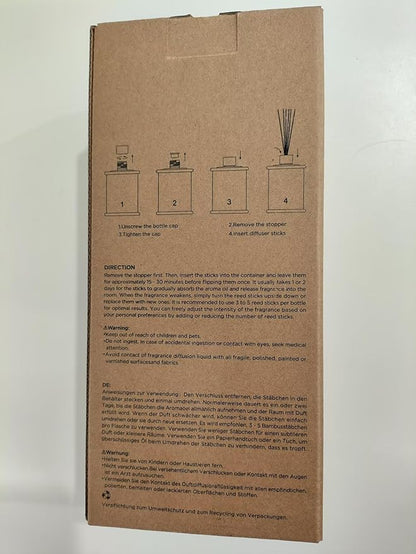 M&SENSE 10.14 oz Large Reed Diffuser Set | Gardenia Scent Oil Diffuser with Sticks |Hotel Collection Non-Toxic Essential Oil |for Bedroom Bathroom Living Room