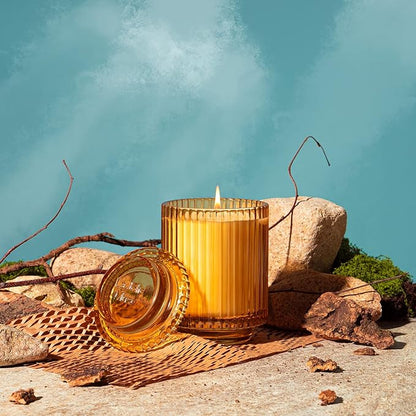 LA JOLIE MUSE Sandalwood & Patchouli Scented Candle, Candles for Home Scented, Luxury Glass Jar Candles for Gift and Home Decor, 80 Hours Long Burning, 12.3oz
