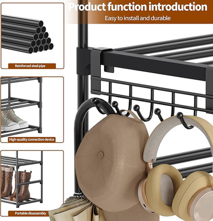 6 Tier Shoe Rack, Shoe Rack for Closet, Shoe Organizer for Entryway, Shoe Storage for Front Door Entrance & Entryway, Large Shoe Stand Holder Adjustable Shelf Height