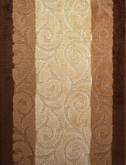 ORFA HOME Custom Cut Hallway Runner Rug, Slip Resistant, 31 Inch Wide X Your Choice of Length, Scroll Brown, 31 Inch X 14 feet