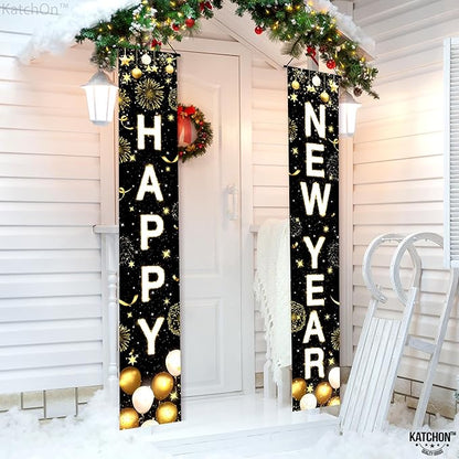 KatchOn, XtraLarge Happy New Year Banner - 72x12 Inch | Porch Banner for New Years Eve Party Supplies 2026, Nye Decorations 2026 | Happy New Years Decorations 2026 | Nye Decor 2026