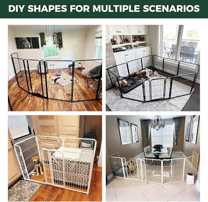 FXW Homeplus Unleashed Indoor Dog Playpen - Stress-Free and Safe Play, Heavy Duty 32 Inch 12 Panels Dog Pen for Small and Medium Dogs, Black│Patented