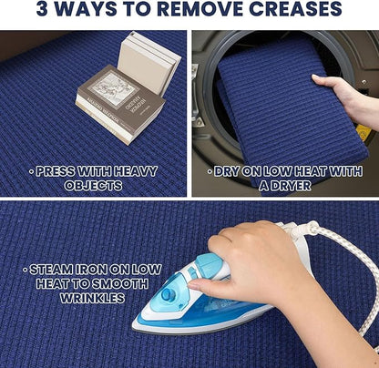 EARTHALL Woven Area Rugs 6x9 Ft Washable Living Room Rugs Non Slip Rubber Backed Dining Room Rug Braided Bedroom Rugs Indoor Floor Carpet for Living Room, Bedroom, Dining Room, Royal Blue/Navy