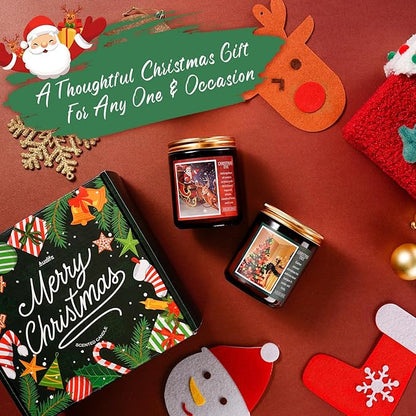 Christmas Candle | Christmas Cookies Candle Scents of Merry Cookie Dough Sugar Cookies for Santa Holiday, Christmas Scented Candles for Home - 7 oz Aromatherapy Jar Candles, Gift for Women and Men