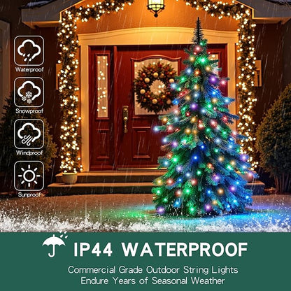 20FT LED Multicolor Christmas String Lights 100 Count, Colored Mini Christmas String Lights Plug in, Colorful Christmas Tree Lights for Party Wedding Home Holiday Decoration, Green Wire