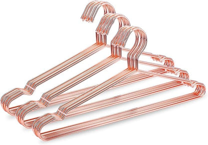 17.7" Strong Metal Wire Clothes Hangers, Coat Clothing Closet Rack, Standard Suit Hangers, Ideal for Everyday Use, 30 Pack, Copper