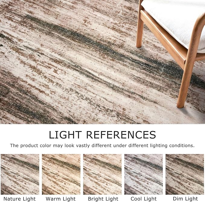 KOZYFLY Modern Abstract Kitchen Runner Rug, 2x8 Washable Rug Runner Non-Slip Soft Hallway Runner Rugs, Print Blush Brown Carpet Runner for Entryway Bathroom Laundry Room Foyer