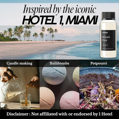Scentia Miami One Diffuser Oil 120 ml – Aromatherapy Fragrance Oil Inspired by 1 Hotel® Miami Beach – Lemon & Sandalwood Essential Oil Blend for Diffusers – Made in USA – Holiday & Christmas Gift
