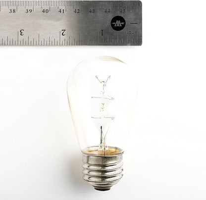 Hometown Evolution, Inc. E26 Outdoor Commercial String Lights with Suspended Socket for Weatherproof Heavy Duty Vintage Outside Lighting (S14 Zig Zag Edison 11 Watt Bulbs, 100 Foot 50 Socket)