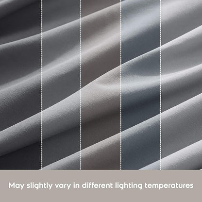 Nestl Full XL Sheet Set - Luxury 1800 Ultra-Soft Microfiber Full Extra Long Bed Sheets - Double Brushed - Deep Pockets - Easy Fit - 4 Piece Set - Bedding Sheets & Pillowcases (Full XL, Grey)