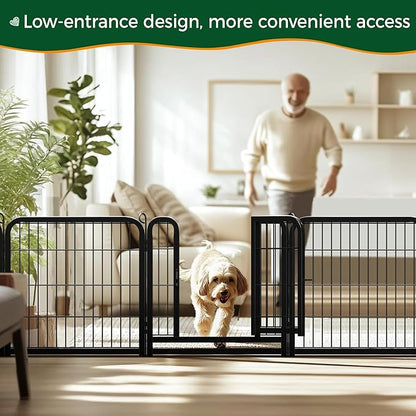 Yaheetech Dog Playpen Outdoor, 24 inch 6 Panels Dog Pen Indoor Heavy Duty Puppy Exercise Pen Metal Pet Fence for RV Camping/Yard/Garden