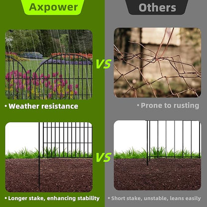6 Panels 36in H x 13.5ft L Garden Fence, Animal Barrier, Decorative Rustproof Metal No Dig Fence Panels, Garden Edging Border Panel Fencing for Outdoor, Yard, Patio