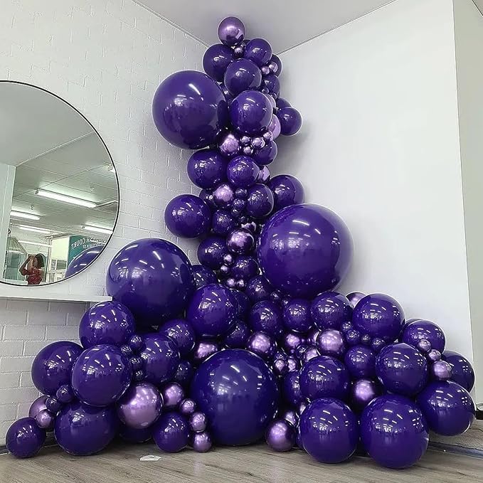 Purple Balloons 5 Inch, 60 Pcs Small Dark Purple Balloon Royal Purple Latex Balloons for Arch 5'' Mini Deep Purple Helium Balloons for Wednesday Birthday Halloween Graduation Party Decorations