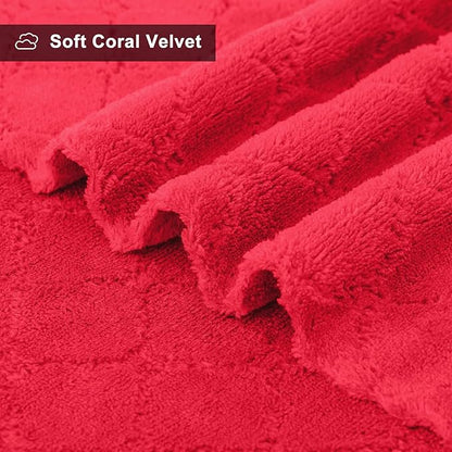 Homaxy 12 Pack Dish Towels for Kitchen (13 x 19 Inches, Red), Super Soft and Absorbent Coral Velvet Dish Cloths for Washing Dishes, Nonstick Oil Fast Drying Microfiber Cleaning Cloth