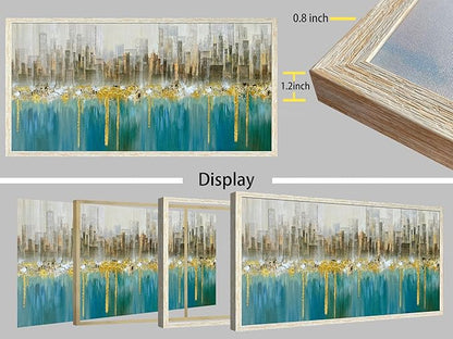 Ardemy Framed Wall Art Abstract Canvas Modern Gold Textured Wall Decor Living Room Painting Picture Artwork Bedroom Home Office, 40"x20"