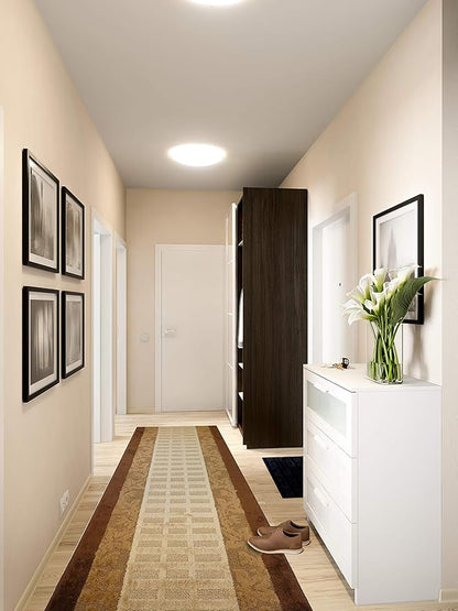 Custom Cut Hallway Runner Rug, Slip Resistant, 31 Inch Wide X Your Choice of Length, Leaves Brown, 31 Inch X 7 feet