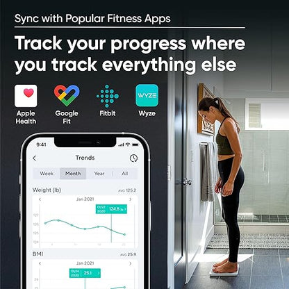 Wyze Smart Scale for Body Weight and Fat, Digital Bathroom Scale, Weighing Machine for People's Muscle BMI, Bluetooth Electronic Body Composition Monitor, 400lb