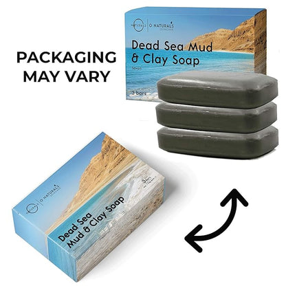 O NATURALS 3-Pack Organic Soap Bar 4oz each Set - 100% Vegan Cold Process Body Wash Scented Premium Essential Handmade Soap - Natural Soaps for Men Women, Face, Body - Dead Sea Salt Mud