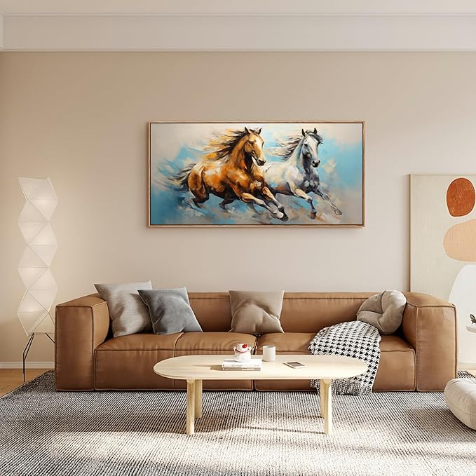 YYYYHPP WKYP2275 Wall Art Horses Pictures Canvas Wall Art Wood Framed Canvas Prints Painting Horses Pictures Ready to Hang for Living Room Bedroom Kitchen Home and Office Wall Decor